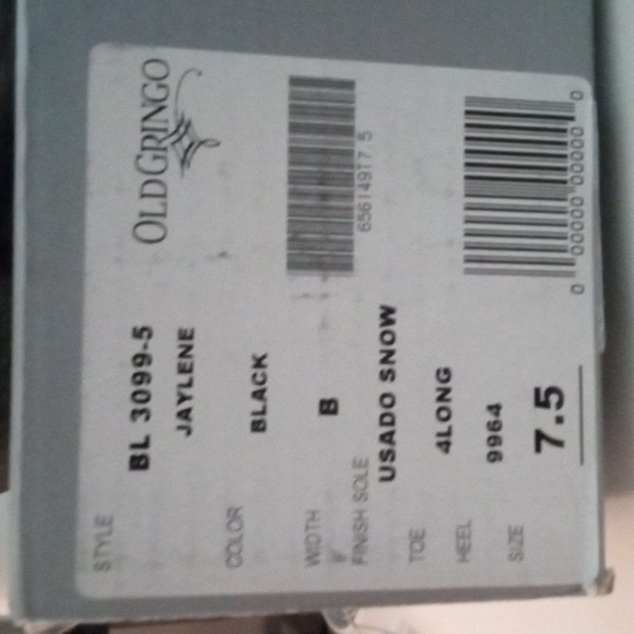 OLD GRINGO JAYLENE BLACK SIZE 7.5 NIB. - Picture 2 of 4